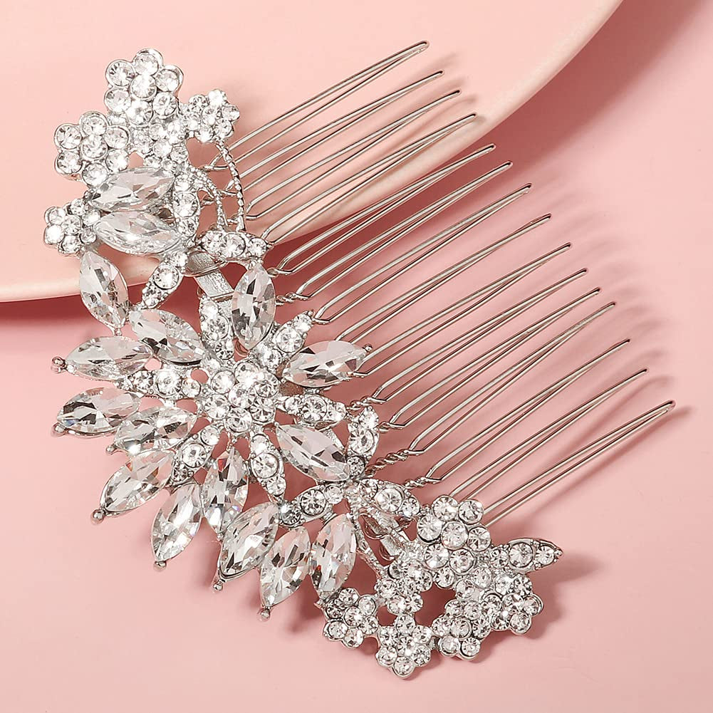 Stunning Silver Crystal Bridal Hair Comb - Perfect Wedding Headpiece for Brides and Bridesmaids