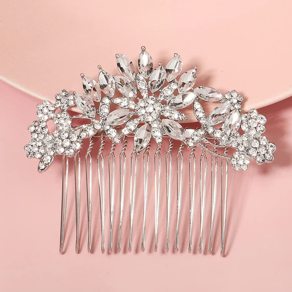 Stunning Silver Crystal Bridal Hair Comb - Perfect Wedding Headpiece for Brides and Bridesmaids