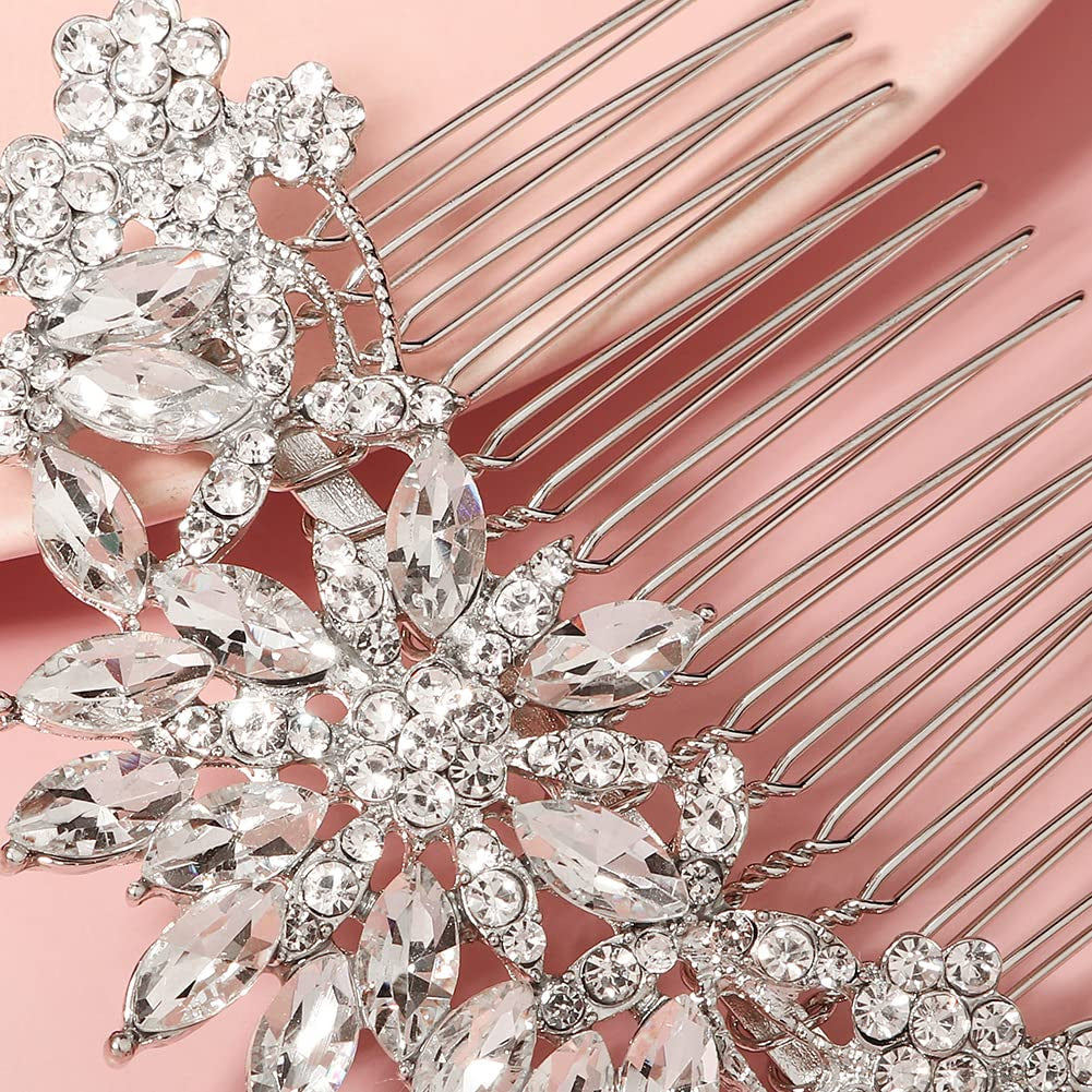 Stunning Silver Crystal Bridal Hair Comb - Perfect Wedding Headpiece for Brides and Bridesmaids