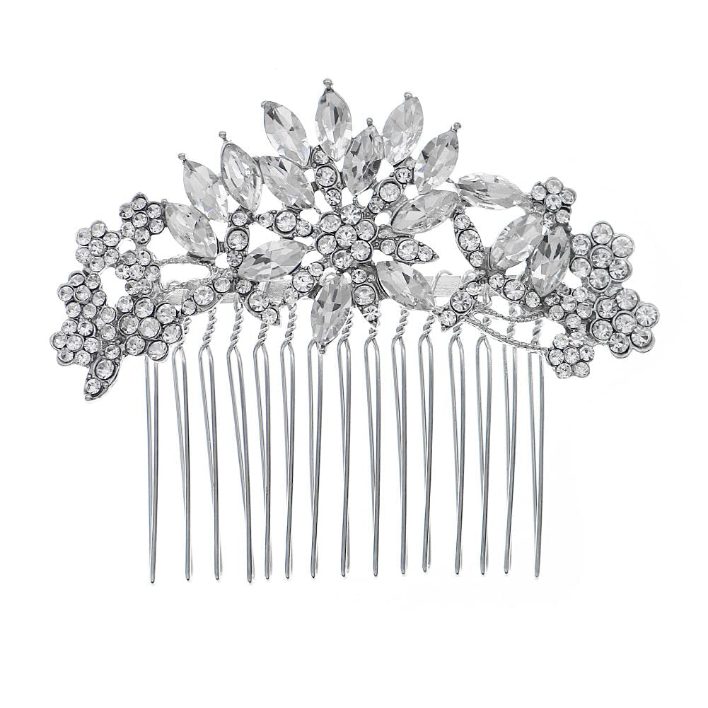 Stunning Silver Crystal Bridal Hair Comb - Perfect Wedding Headpiece for Brides and Bridesmaids