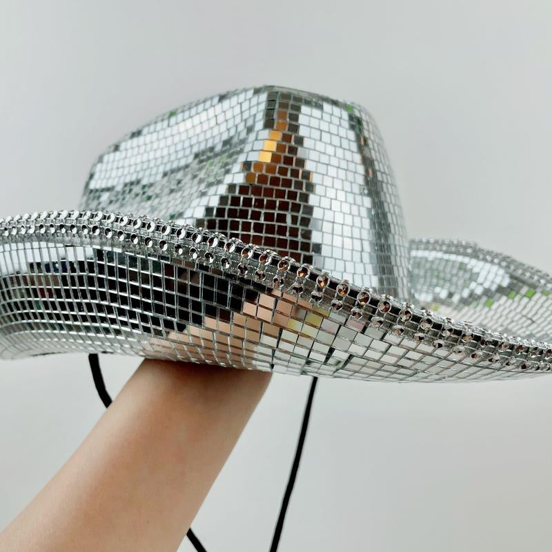 Get Your Groove On with Our Sparkling Disco Cowboy Hat – Perfect for Shindigs, Festivals, and Bachelorette Shenanigans!