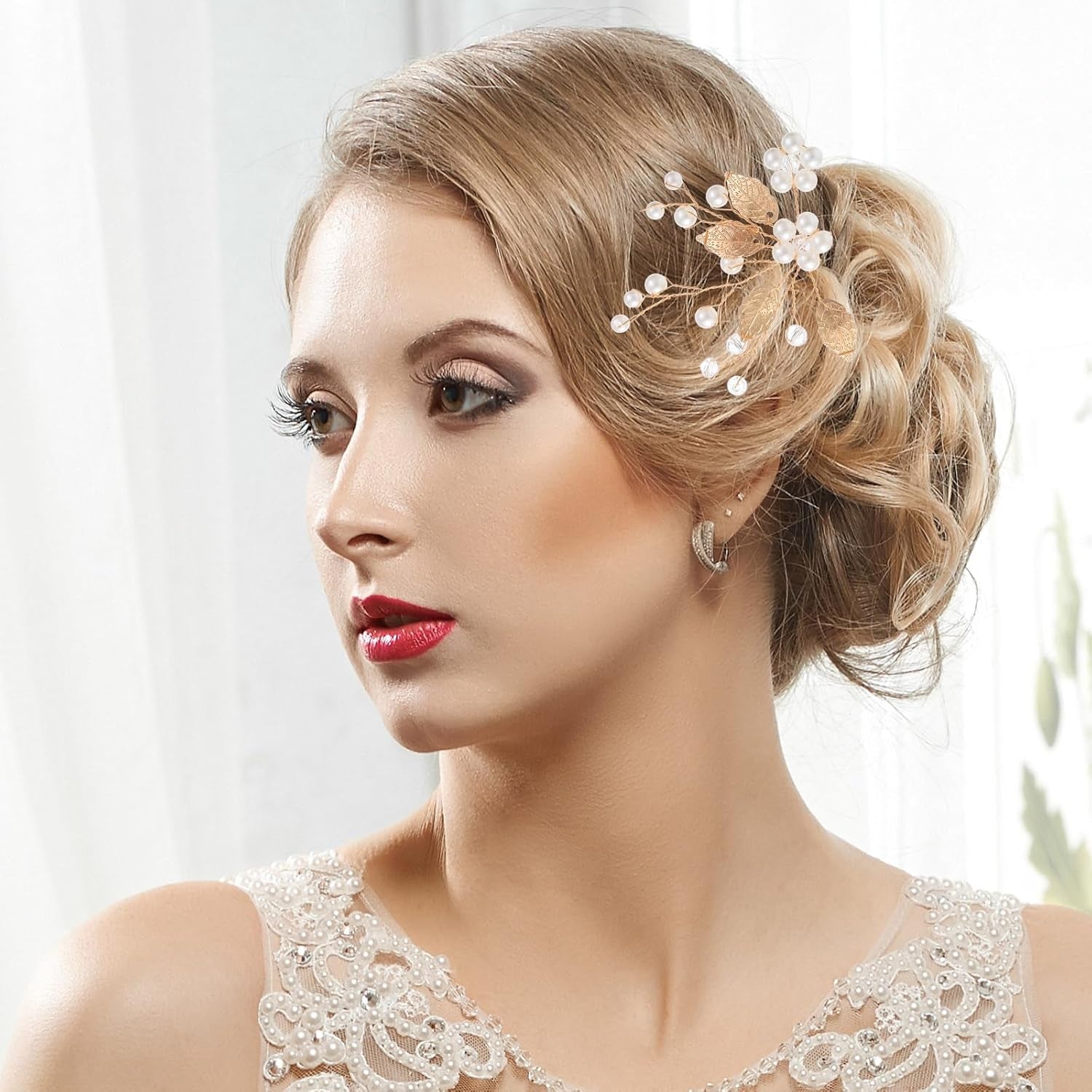 Elevate Your Elegance with Our 12-Piece Gold Leaf and Crystal Pearl Bridal Hair Pin Set - Perfect for Weddings, Proms, and Special Occasions!