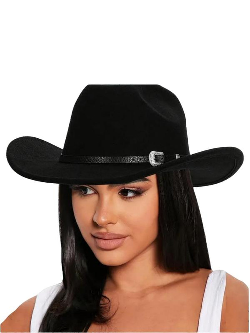 Solid Color Western Style Fedora Hat, Retro Ethnic Style Fashion Top Hat for Women & Men, Suitable for Party, Daily Clothing Decor, Trendy All-Match & Exquisite Hat for Birthday Gift