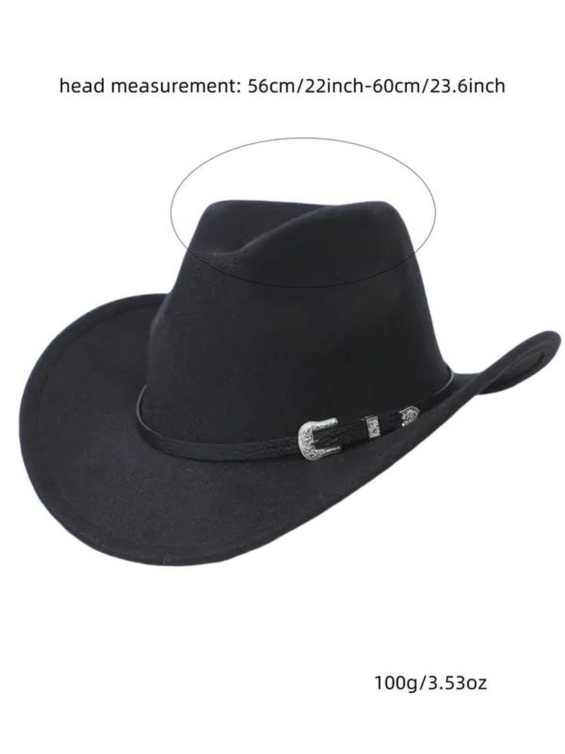 Solid Color Western Style Fedora Hat, Retro Ethnic Style Fashion Top Hat for Women & Men, Suitable for Party, Daily Clothing Decor, Trendy All-Match & Exquisite Hat for Birthday Gift