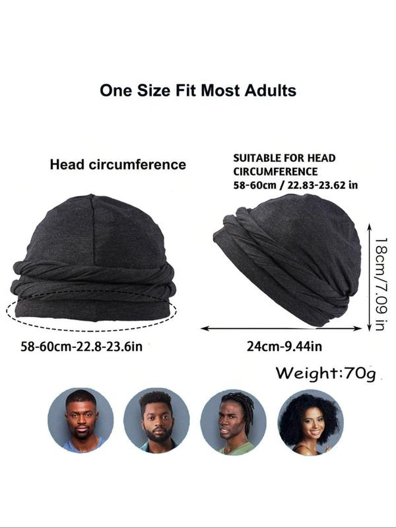 Solid Color Hip Hop Satin Turban Hat, Casual White Soft Comfortable Sleeping Bonnet, Fashionable Hat for Women & Men for Daily Wear, Hair Cap