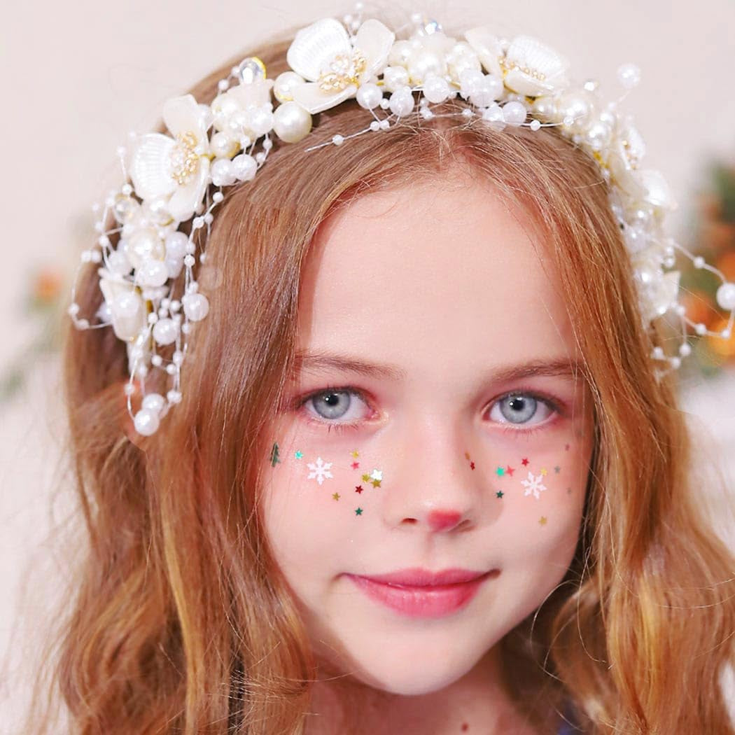 Exquisite White Pearl Floral Bridal Headband with Sparkling Rhinestones - The Perfect Hair Accessory for Weddings and Special Occasions