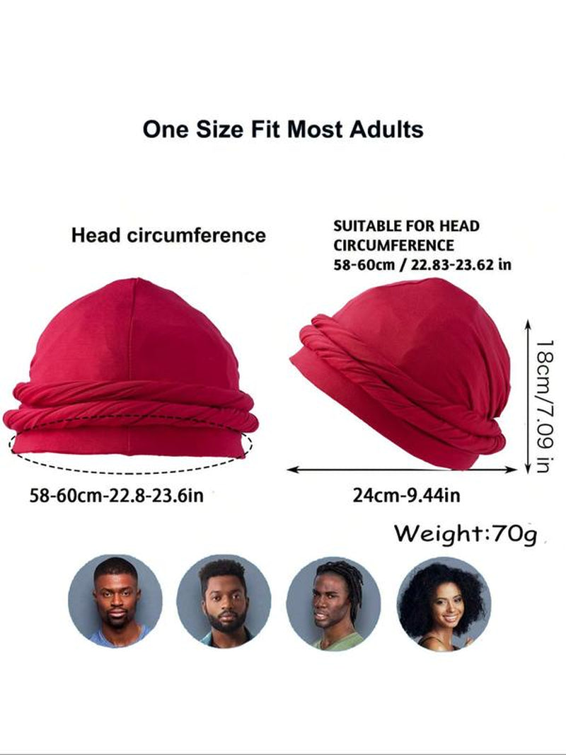 Solid Color Hip Hop Satin Turban Hat, Casual White Soft Comfortable Sleeping Bonnet, Fashionable Hat for Women & Men for Daily Wear, Hair Cap