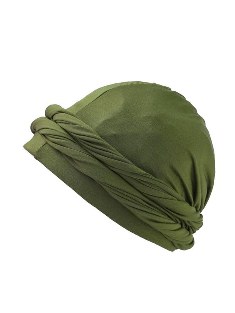 Solid Color Hip Hop Satin Turban Hat, Casual White Soft Comfortable Sleeping Bonnet, Fashionable Hat for Women & Men for Daily Wear, Hair Cap