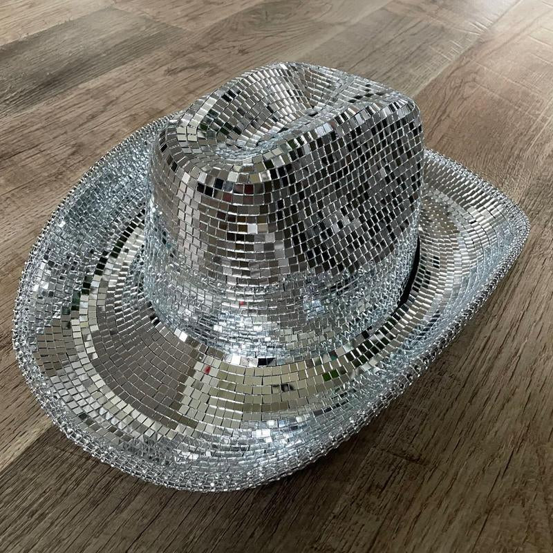 Get Your Groove On with Our Sparkling Disco Cowboy Hat – Perfect for Shindigs, Festivals, and Bachelorette Shenanigans!