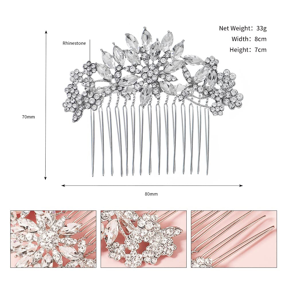 Stunning Silver Crystal Bridal Hair Comb - Perfect Wedding Headpiece for Brides and Bridesmaids